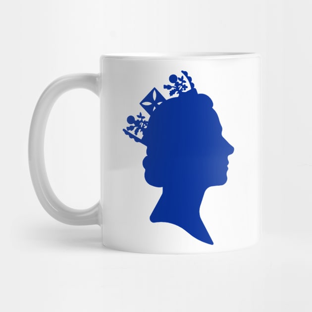 Queen Elizabeth silhouette in blue by LucyInTheSkywithDiamonds